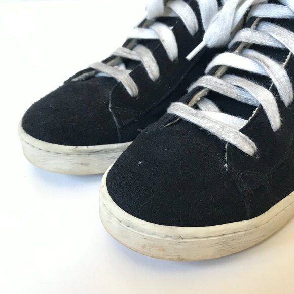 The Shoe Box High Top Sneakers Womens 37 7 Black White Floral Leather Trainers - Picture 6 of 12